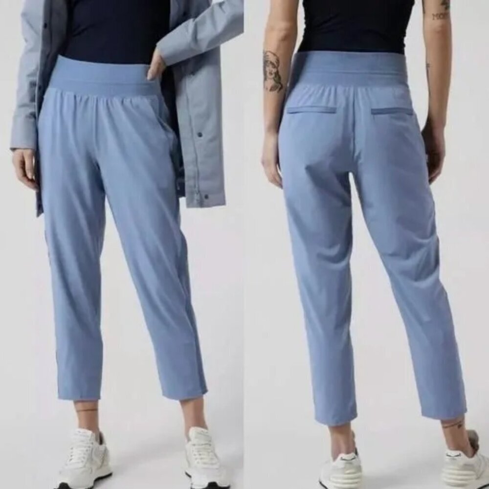 Athleta Nolita Slim Tapered Crop Ankle Lightweight Pants Periwinkle Blue, 10P